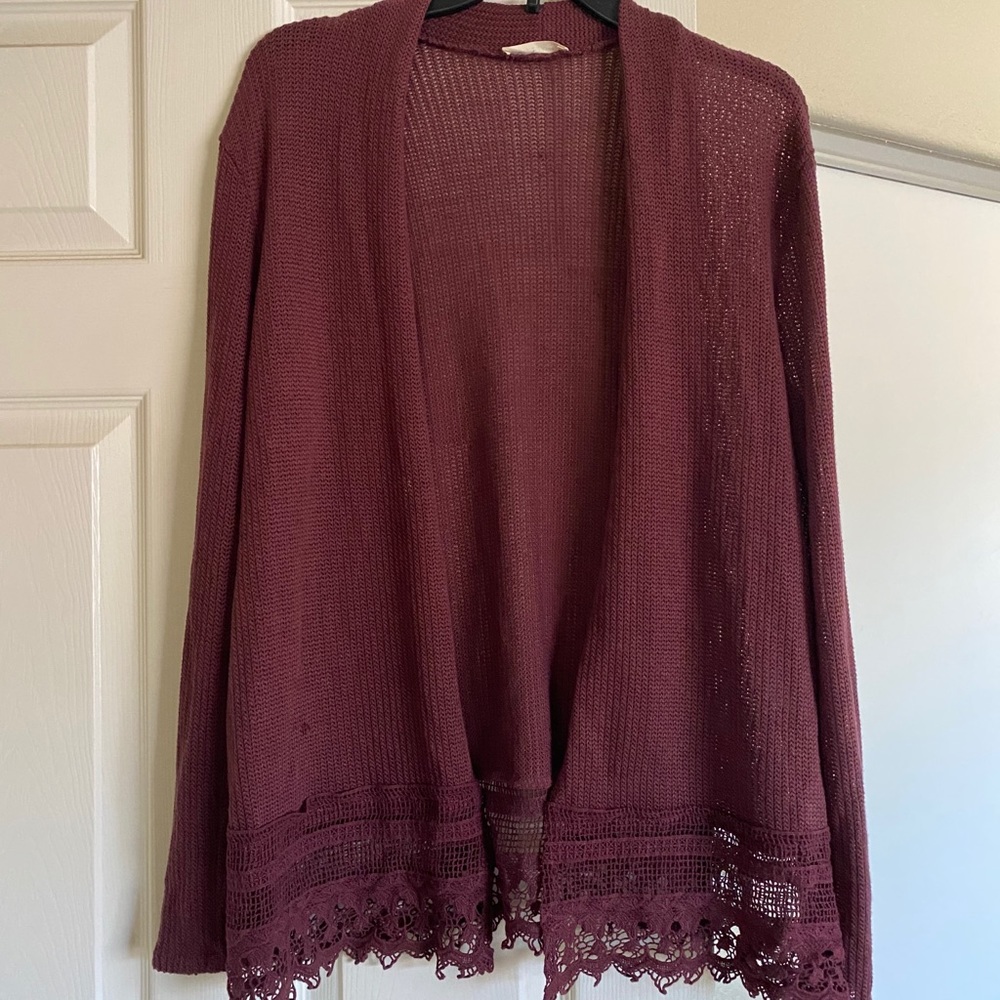 Red Large Lightweight Cardigan